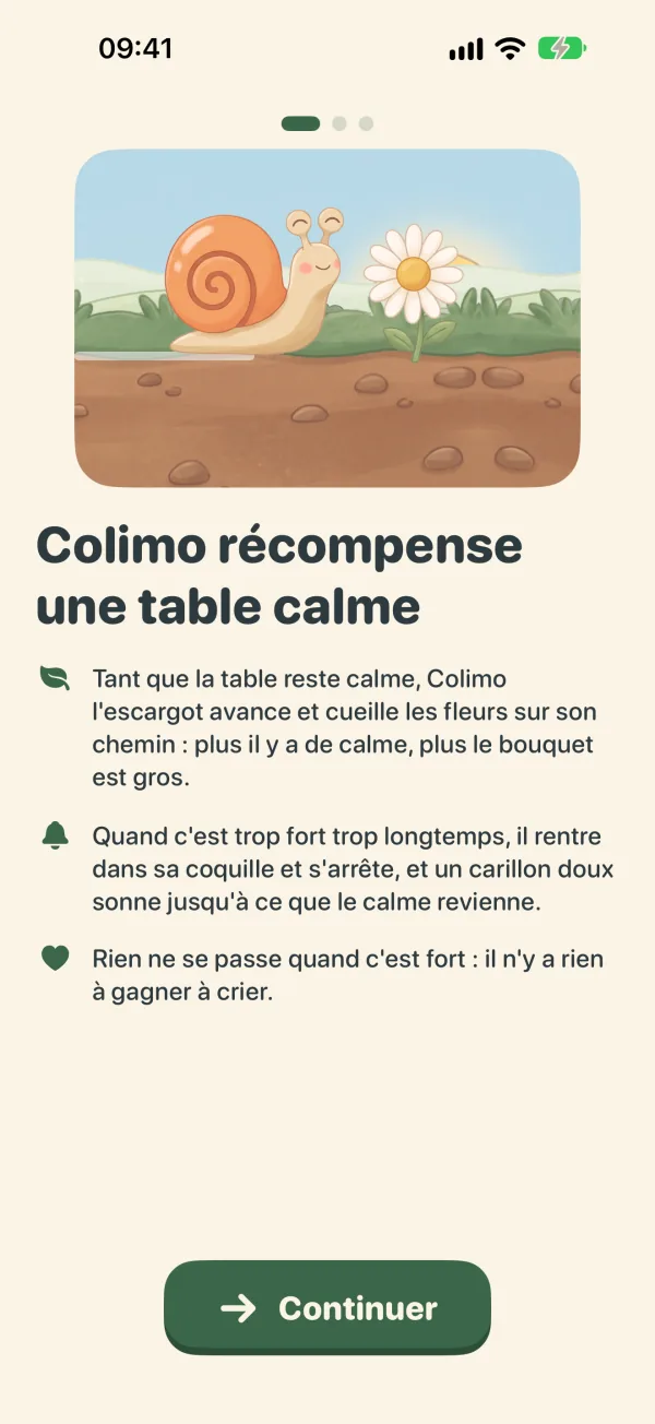 Le premier lancement explique pourquoi Colimo a besoin du micro.